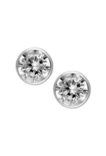 pendientes chaton oro blanco 18 kilates y circonita precio barato joyeria online 234_1004-B