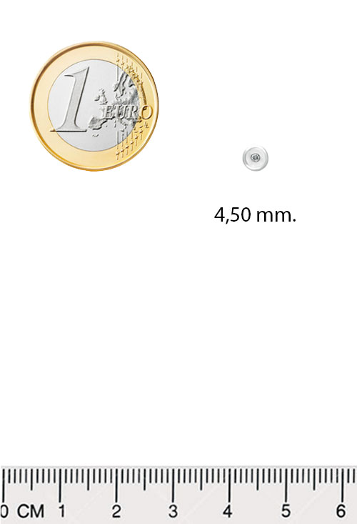 Pendientes oro con diamante tipo dormilonas 095_454389 pendiente oro blanco 18 quilates con brillante foto con medidas