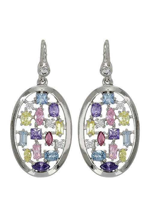 Conjunto oro, aderezo. 170_007792OB Pendientes oro blanco con cuarzos de color frontal 170_007792OB_05