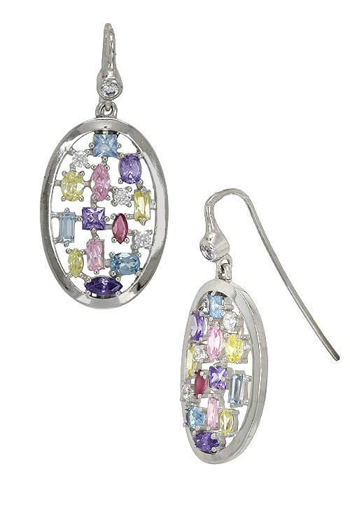 Conjunto oro, aderezo. 170_007792OB Pendientes oro blanco con cuarzos de color perfil 170_007792OB_06