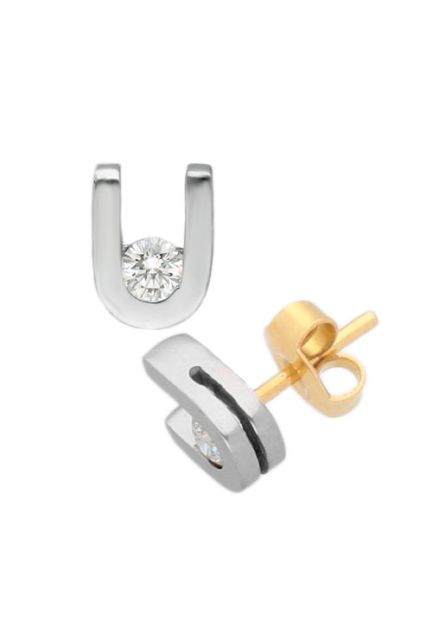pendientes oro blanco forma de u con diamante foto frontal precio barato joyeria online 025_B-02668_01