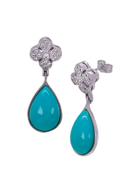 pendientes oro blanco 18k con circonitas y turquesa vista lateral precio muy barato joyeria online 146_1285-P-OB_01