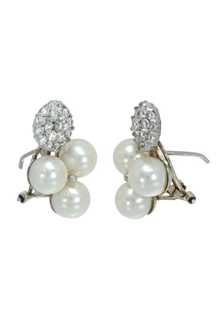 pendientes oro blanco y perlas cultivadas especial novias 5899 vista con cierres