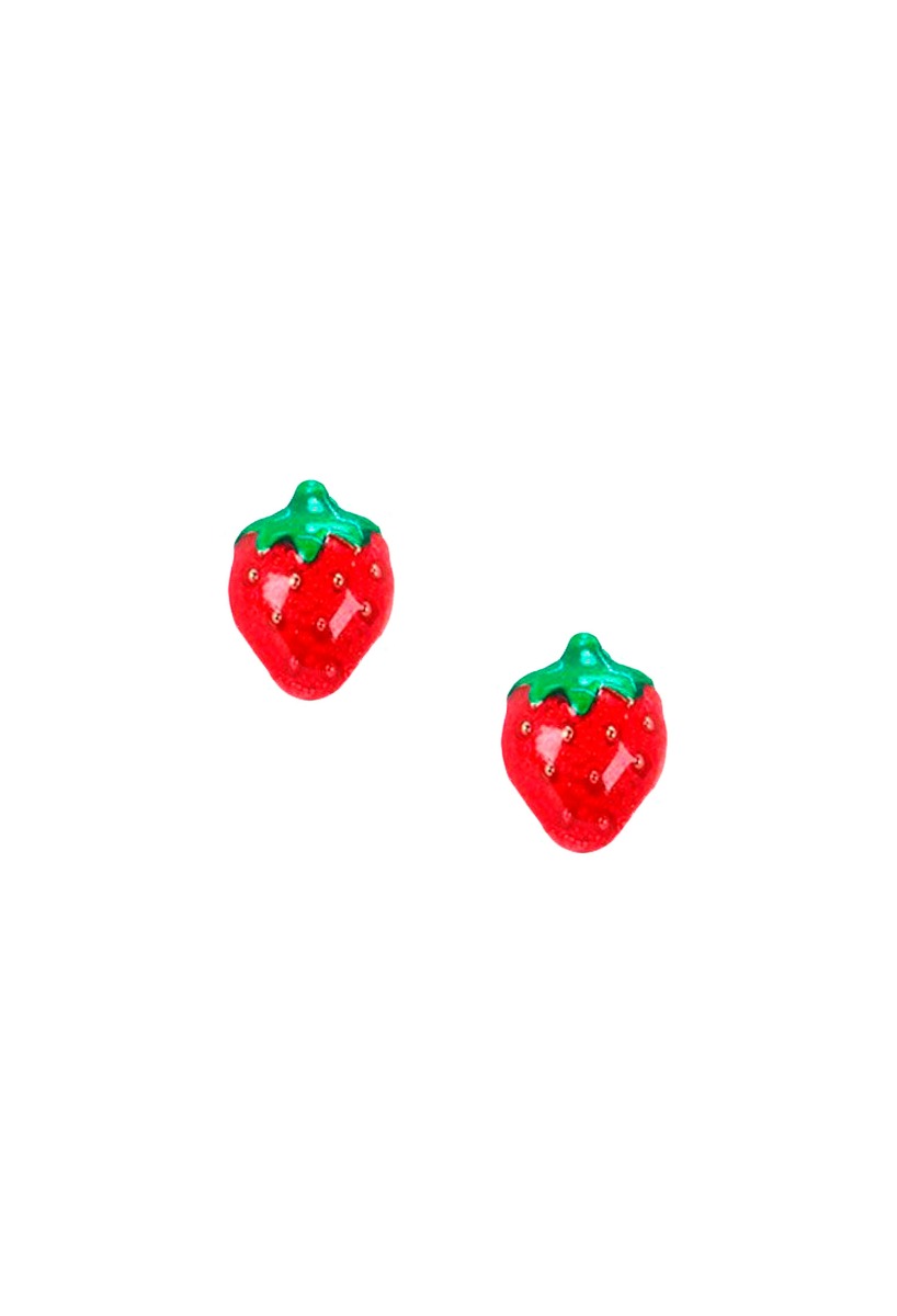 Pendientes oro 18K fresas esmaltadas 234_2284-0