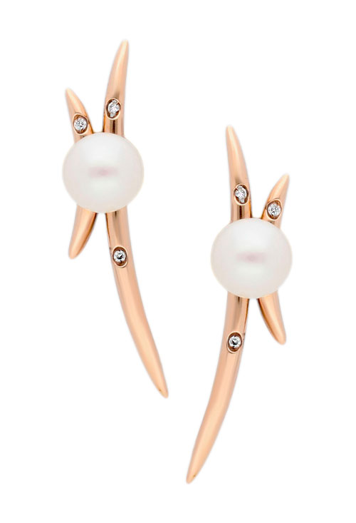 pendientes oro rosa 18 kilates con diamantes talla brillante y perlas cultivadas precio barato joyeria online foto frontal 007_13604-3