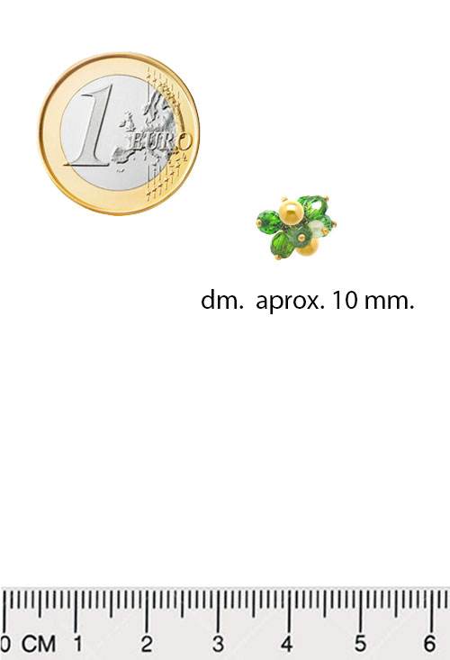 Pendientes oro 18k y bolas de cuarzo facetadas 100_MA49 Pendientes oro, con piedras. 100_MA49 vista con medidas