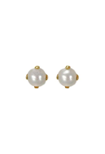 pendientes para niña perla cultivada con oro amarillo 18 kilates tornillos precio barato joyeria online vista frontal 026_1192