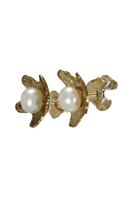 pendientes perla cultivada sobre plata de ley chapada en oro amarillo vista lateral 200_P001-3A