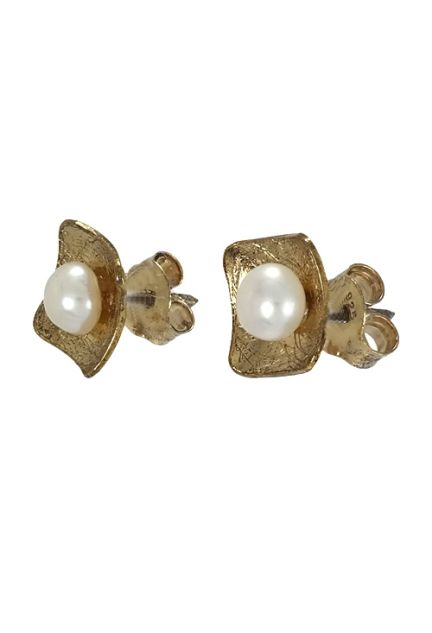 pendientes plata chapada color amarillo y perla cultivada foto lateral 200_P001-2A_01