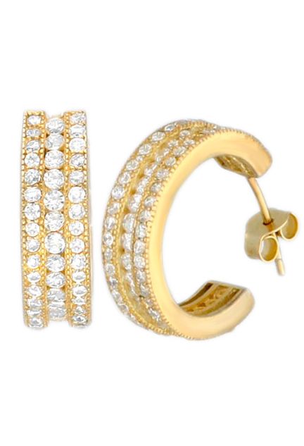 pendientes plata chapada con circonitas criollas con presion