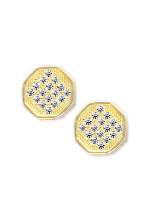 Pendientes plata chapada IP amarillo y circonitas 042_A131-P-A pendientes plata chapada y circonitas foto frontal 042_A131-P-A