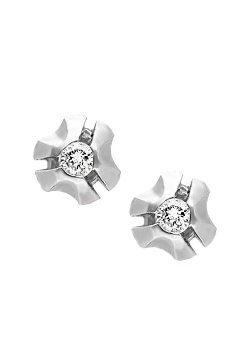 Pendientes garra oro blanco y diamantes 195_R4412-P pendientes oro blanco 18 kilates y diamantes con sistemas de presión195_R4412-P