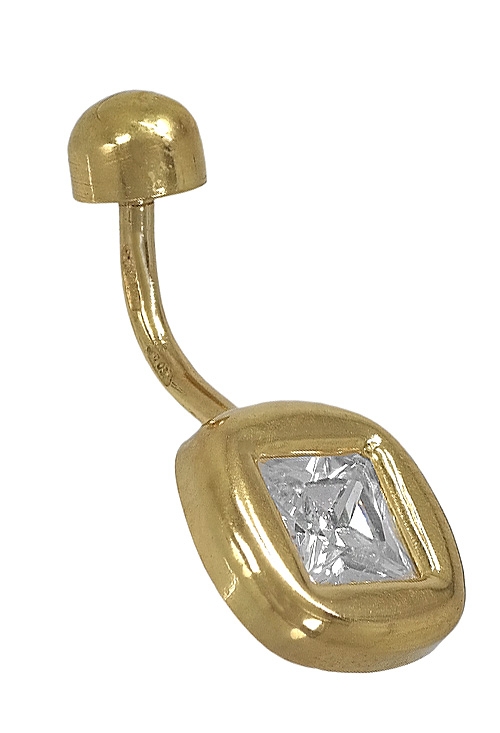 Piercing oro 18 ktes y circonita cuadrada para ombligo 140_PI-3.000 precios baratos para Piercing oro 18 ktes y circonita cuadrada para ombligo 140_PI-3.000