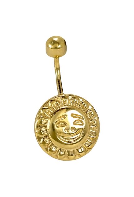 Piercing oro 18k para el ombligo modelo Sol 140_PI-3.023