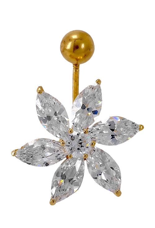 Piercing oro 18K para ombligo flor de circonitas 108_5858-PIR piercing oro 18K para ombligo flor de circonitas a precios baratos