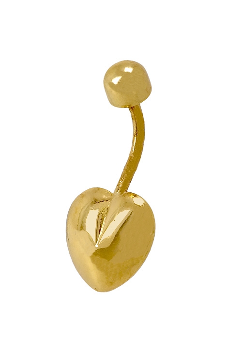 Piercing oro para ombligo modelo corazón 019_3451 Piercing de oro para ombligo modelo corazón a precios baratos