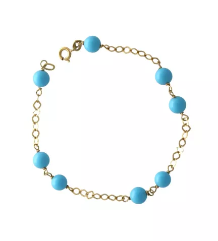 pulsera de oro 18k con turquesas foto principal