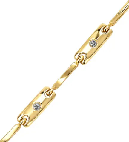 pulsera de oro amarillo 18 ktes con diamantes sobre entrepiezas rectangulares 192_Z4539_01