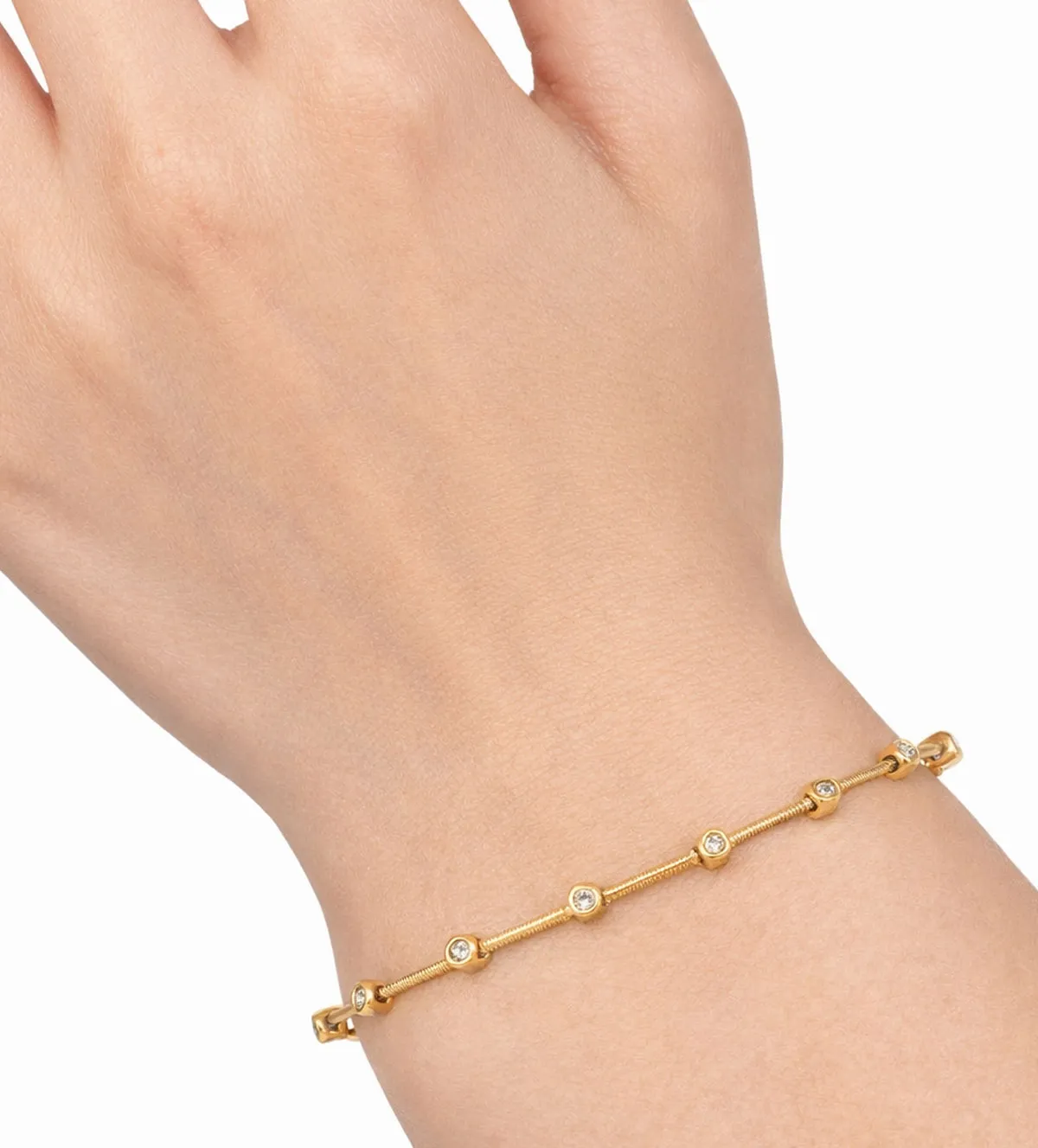 Pulsera de oro amarillo 18k y diamantes 100_T068OA pulsera de oro amarillo 18k con diamantes engastados en chatones de 3mm de dm. 100_T068OA_10