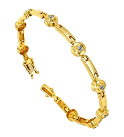 pulsera de oro amarillo con diamantes chatones 133_3941