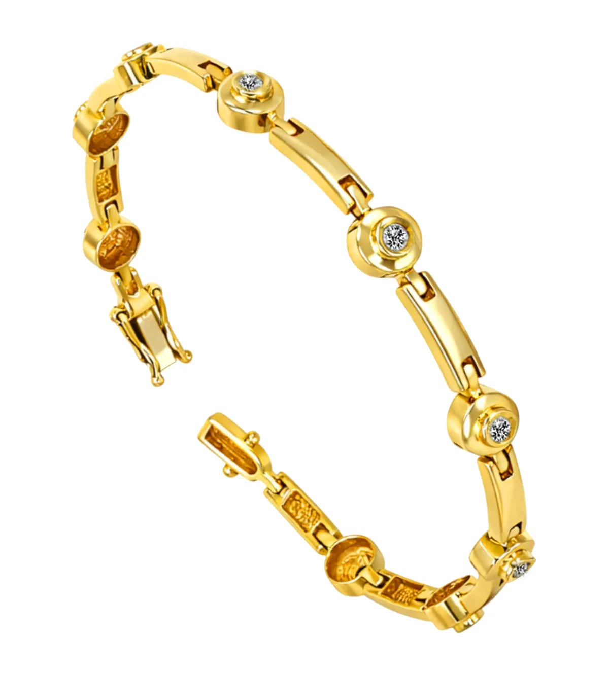 pulsera de oro amarillo con diamantes chatones 133_3941
