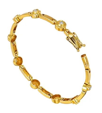 pulsera de oro amarillo con diamantes chatones 133_3941_01