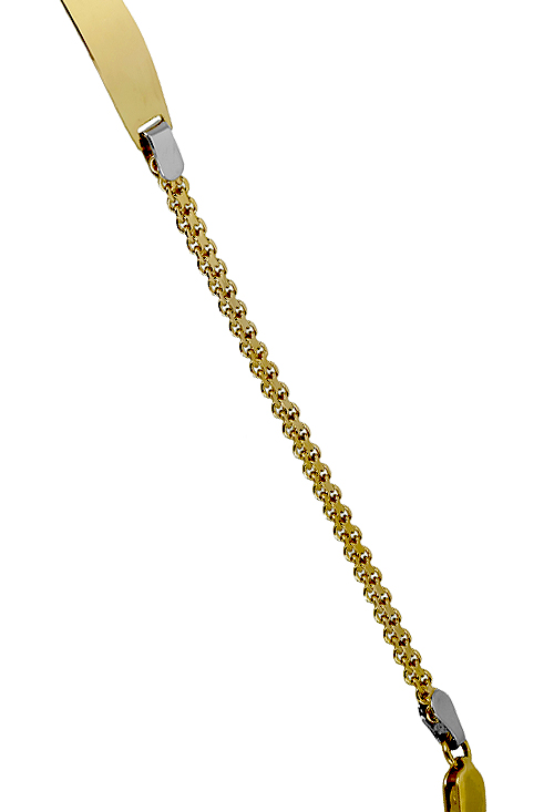 Pulsera de oro bicolor 18K con chapa 1ª Comunión 025_F-01180 Pulsera de oro bicolor 18 ktes, esclava para nina, especial primera comunion - foto 04 - rfcia 025_F-01180