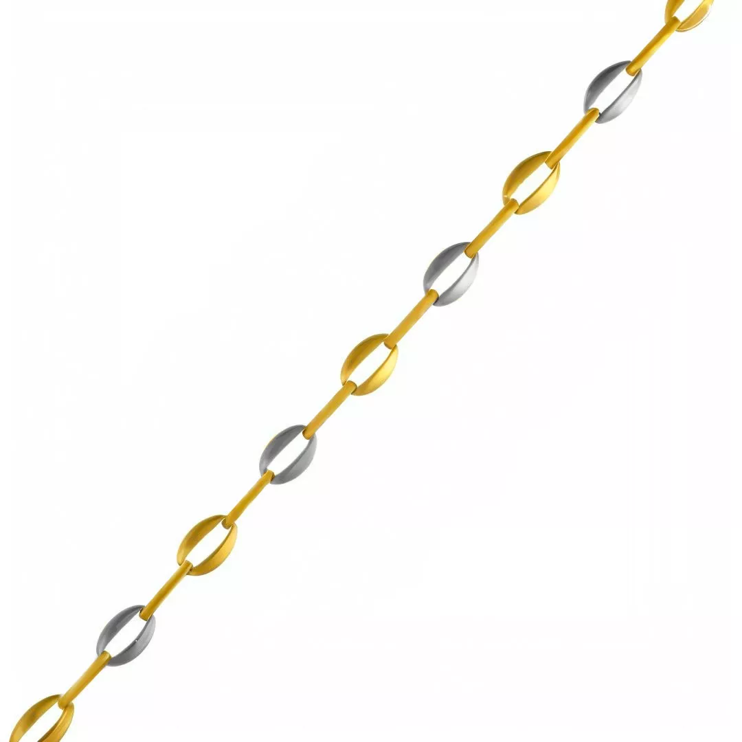 Pulsera de oro de 9 Ktes Ovalo Bicolor pulsera de oro bicolor 9 ktes vista extendida