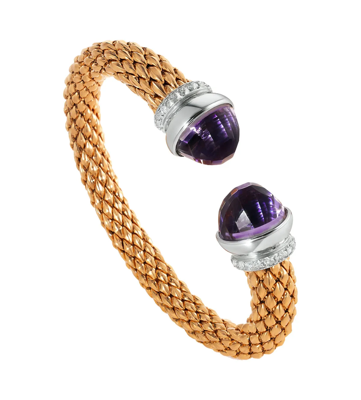 Pulsera de plata chapada bicolor con cuarzos 248_0235 pulsera-de-plata-bicolor-con-cuarzo-amatista-248_0235