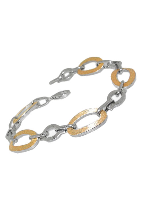 Pulseras de plata y oro con eslabones ovalados. 243_925-00402 pulsera-de-plata-y-oro-a-precio-muy-barato-243_925-00402_2