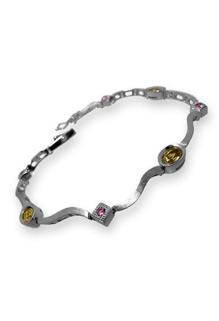 Pulsera oro, con piedras, combinadas - foto 1 - rfcia.038_LO-001-15MY