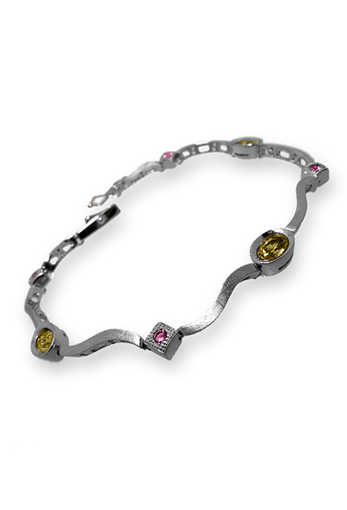 Pulsera oro, con piedras, combinadas - foto 1 - rfcia.038_LO-001-15MY