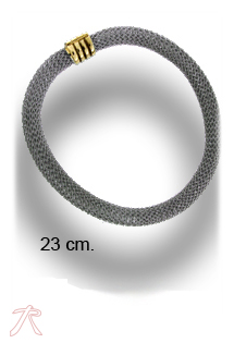 Pulsera oro 1ª ley 750 mmas. (18 k.) Oro y acero rfcia.142_419-11