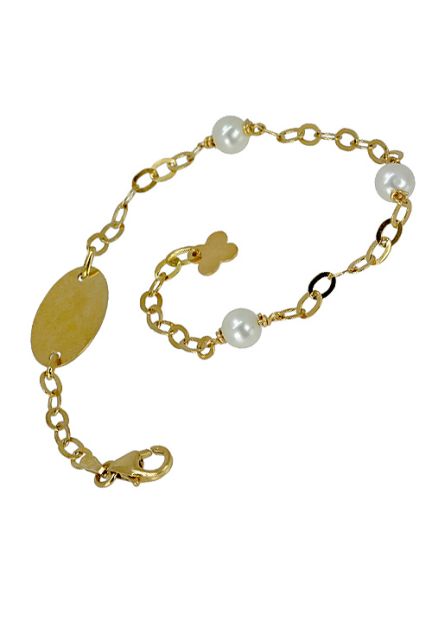 Pulsera para ninas. especial comunion. oro 18K y perlas - foto 1 - rfcia.045_48306142-18