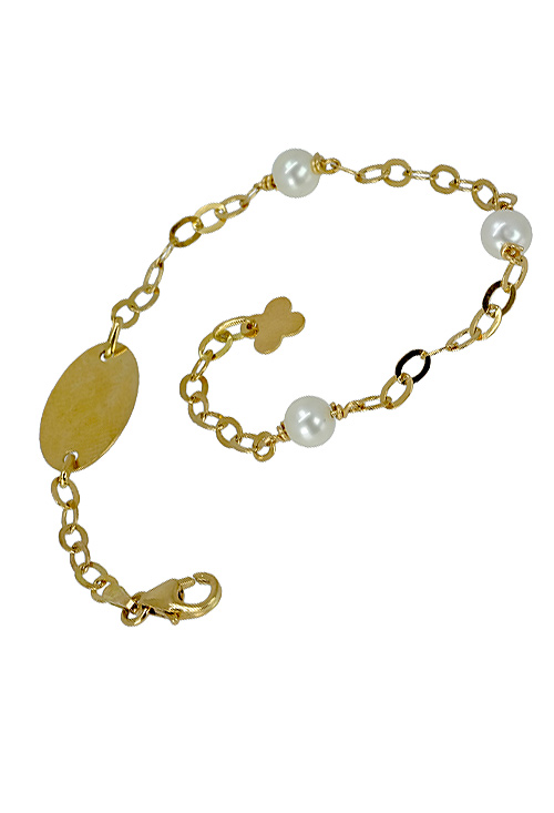Pulsera para niñas, especial comunión, oro 18K y perlas. 045_48306142-18 Pulsera para ninas. especial comunion. oro 18K y perlas - foto 1 - rfcia.045_48306142-18