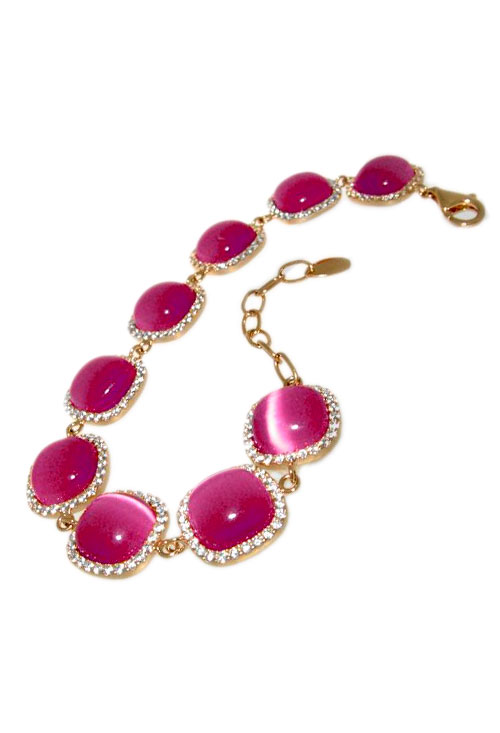 Pulsera de plata ley chapada 252_SB0144 Pulsera plata ley con piedras brazalete rfcia.252_SB0144