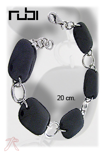 Pulsera plata y onix brazalete. 103_SB809A-5 Pulsera plata ley con piedras brazalete rfcia.103_SB809A-5