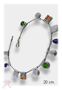 Pulsera plata ley con piedras cadena rfcia.132_71168-PU