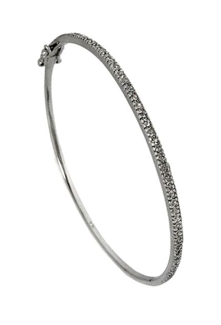 Pulsera plata ley con piedras rigida rfcia.042_A066-PL