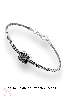 Pulsera plata, con piedras, rigida. 200_22TREBOL Pulsera plata ley con piedras rigida rfcia.200_22TREBOL