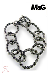 Pulsera plata ley sin piedras brazalete rfcia.097_E115-008