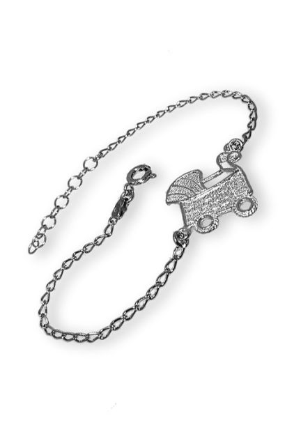 Pulsera plata ley, sin piedras, cadena - foto 1 - rfcia.022_COCHECITO