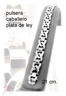 Pulsera plata ley sin piedras cadena rfcia.081_1511