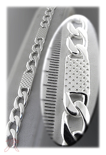 Pulsera plata para hombre 200_L10148-1 Pulsera plata ley sin piedras cadena rfcia.200_L10148-1