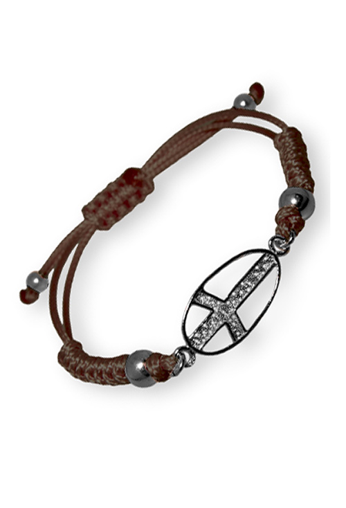 Pulsera plata ley, sin piedras, cordon - foto 3 - rfcia.022_CRUZ-M-M