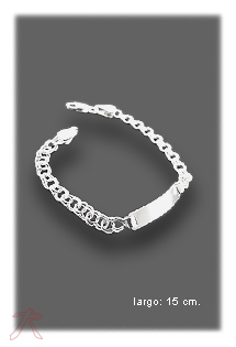 Pulsera plata ley sin piedras esclava rfcia.040_H3