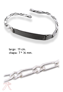Pulsera plata ley sin piedras esclava rfcia.126_BP(1-1)120CH