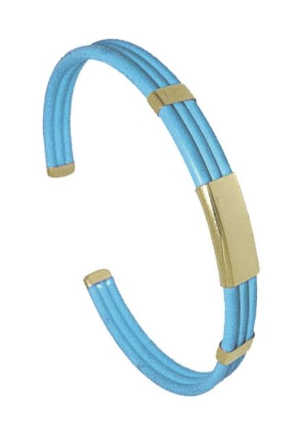 Pulsera rigida oro amarillo y cables azules - foto 3 - rfcia.041_PC4015-A