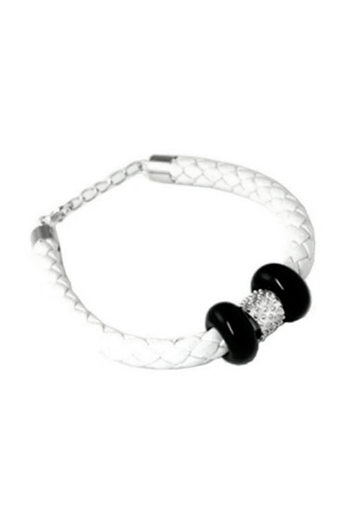 Pulsera plata Time Force 237_TJ1237B01N pulsera-time-force-cordon-cuero-blanco-con-onices-237_TJ1237B01N