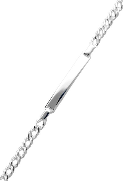 pulsera plata con chapa para grabar eslabon doble rombo toma para parrilla web toma tramo con detalle